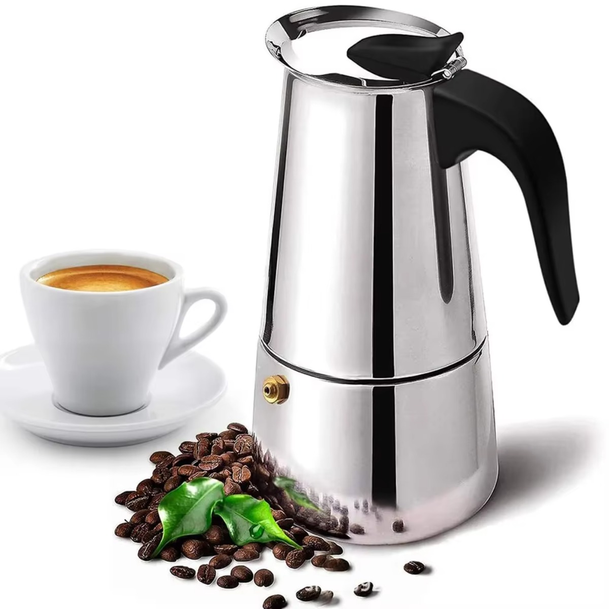 Coffee Tea Espresso - Portable Mocha Coffee Pot Stainless Steel