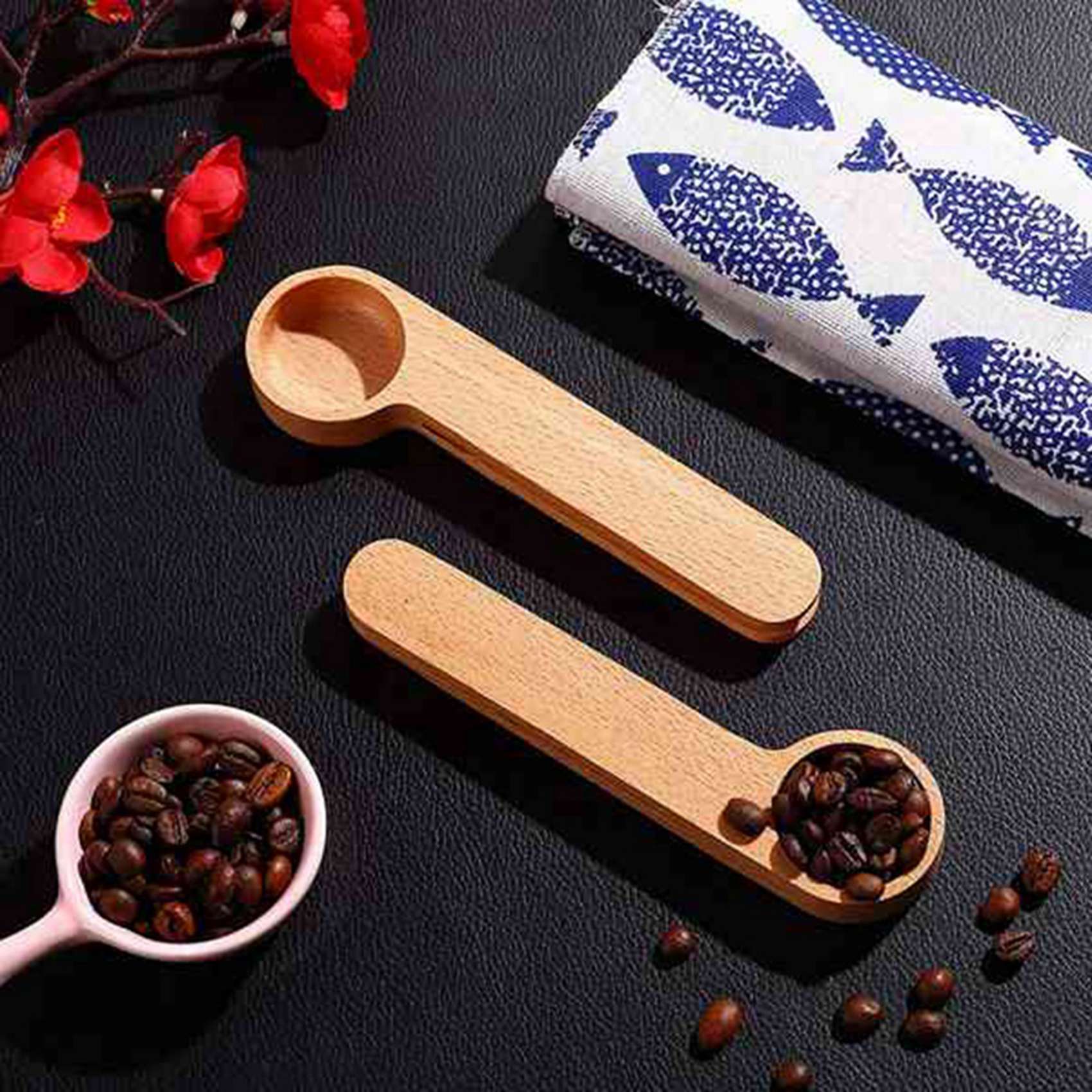 Coffee Tea Espresso - AA81-10 Pcs Wooden Coffee Scoop And