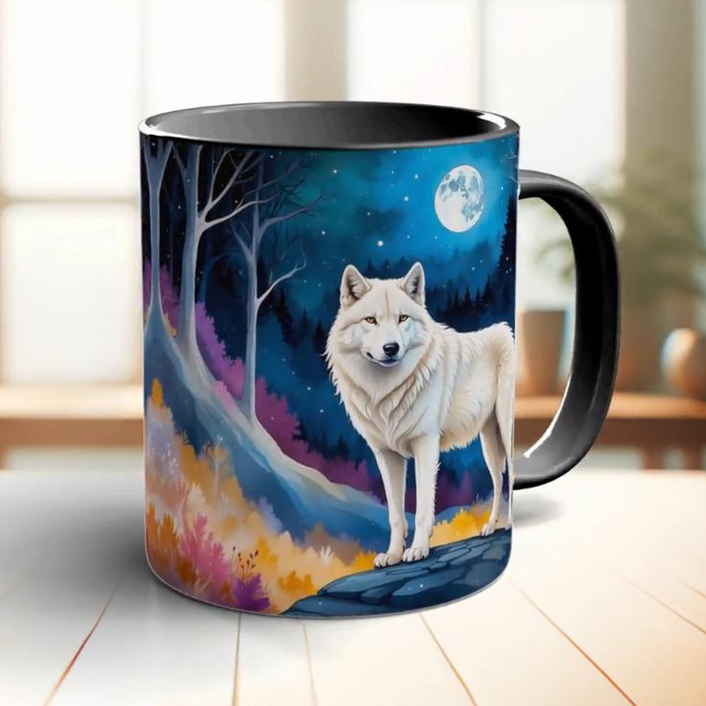 Moon and white wolf coffee mug - огляд і ціна Coffee Tea Friends