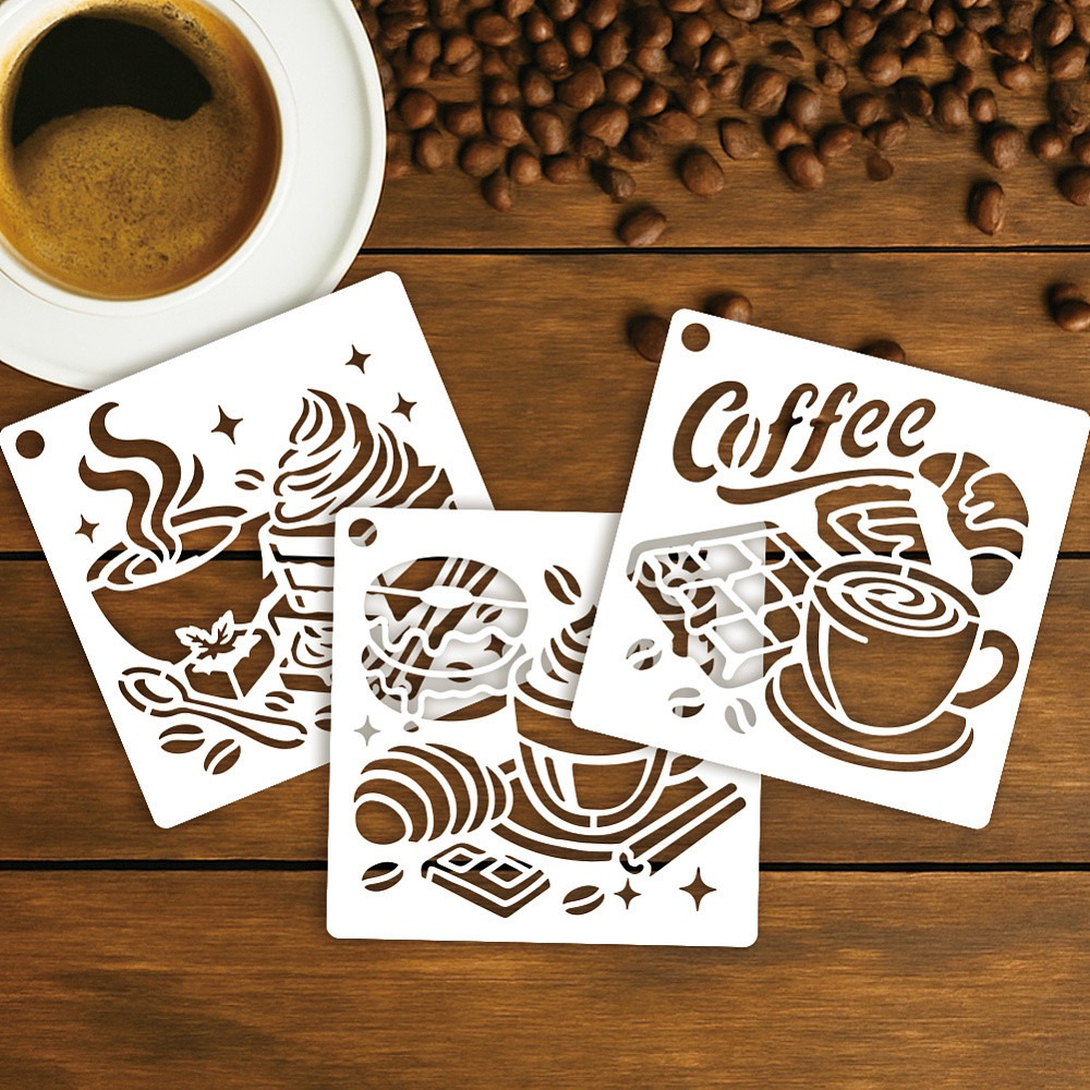 10 Sheets Coffee Stencils for  - огляд і ціна Coffee Tea Drawing