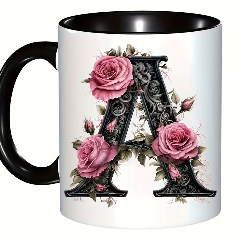 1 Black Letter Flower A-F Prin - огляд і ціна Coffee Tea Friends
