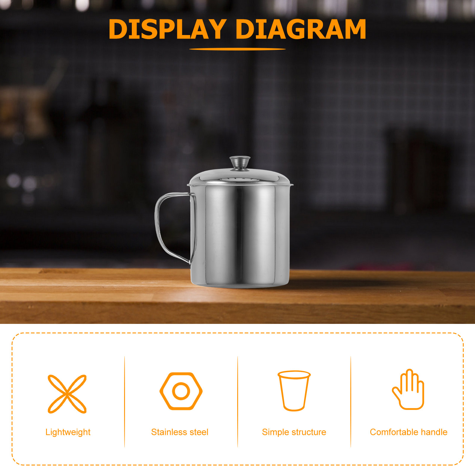 Stainless Steel Cup With Lid R - огляд і ціна Coffee Tea Mugs