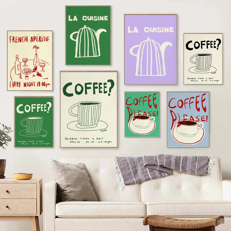1pc frameless Canvas Painting  - огляд і ціна Coffee Tea Drawing