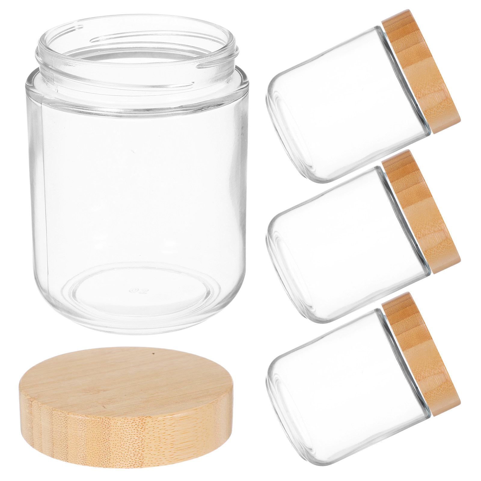 4Pcs Sturdy Glass Canisters wi - огляд і ціна Coffee And Tea Glass