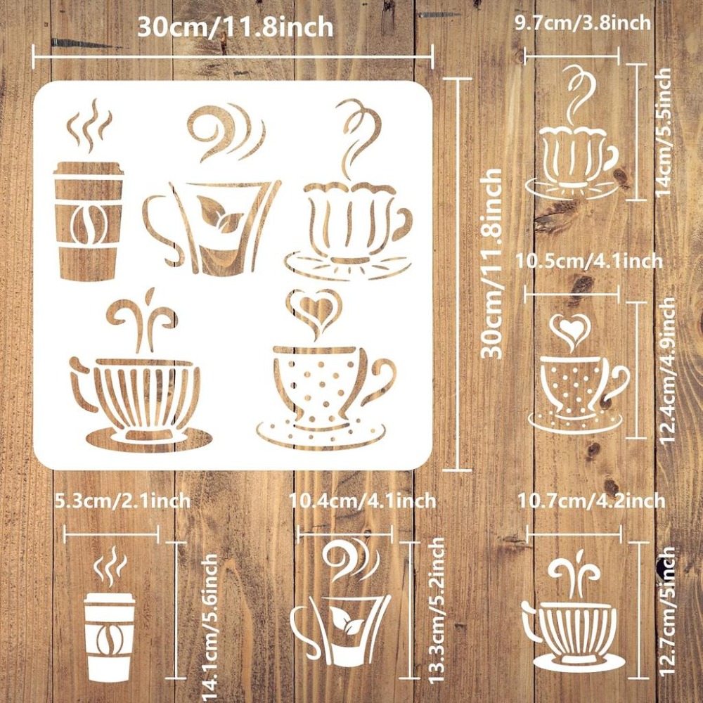 Hot Drinks Stencil for Paintin - огляд і ціна Coffee Tea Drawing
