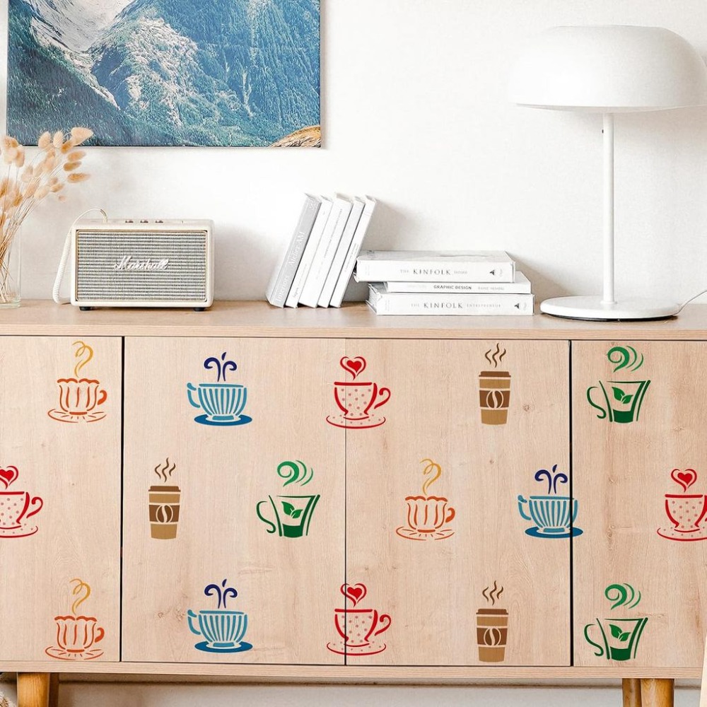 Hot Drinks Stencil for Paintin - огляд і ціна Coffee Tea Drawing