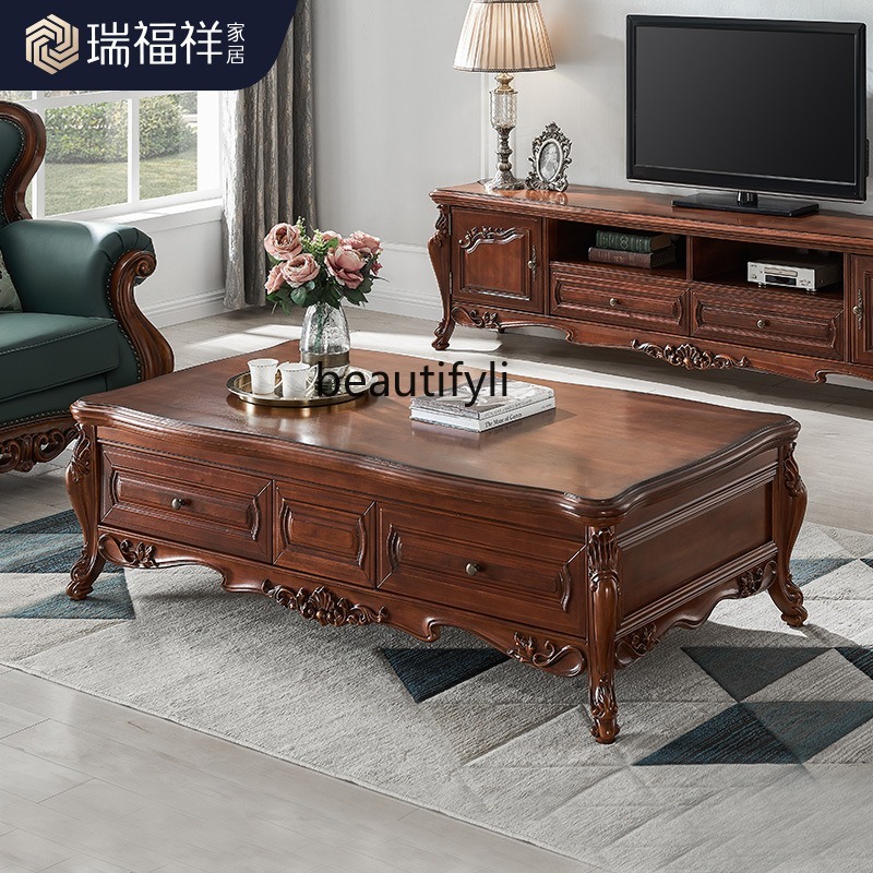 All solid wood coffee table Am - огляд і ціна Coffee Tea Drawing
